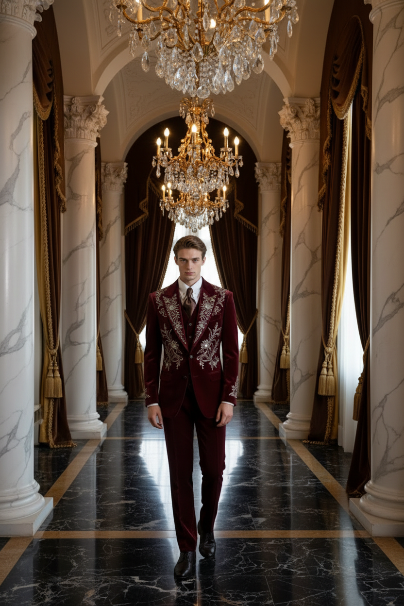 👑 KING CRYSTAL SUIT — COSTUME COUTURE HOMME ORNÉ DE CRISTAUX SIGNATURE
