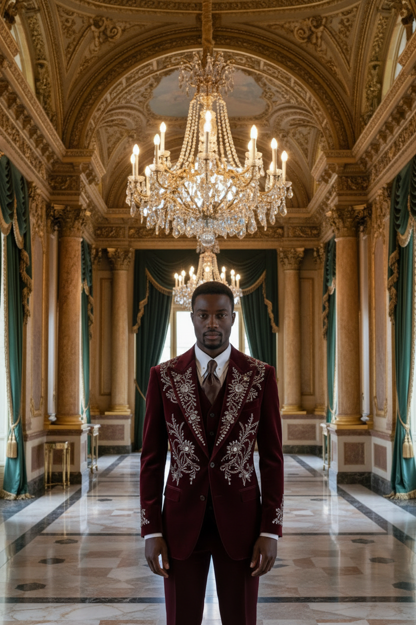 👑 KING CRYSTAL SUIT — COSTUME COUTURE HOMME ORNÉ DE CRISTAUX SIGNATURE