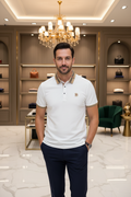 👑 KING POLO SIGNATURE — POLO COTON-SOIE MANCHES COURTES LOGO LUXE ÉTÉ