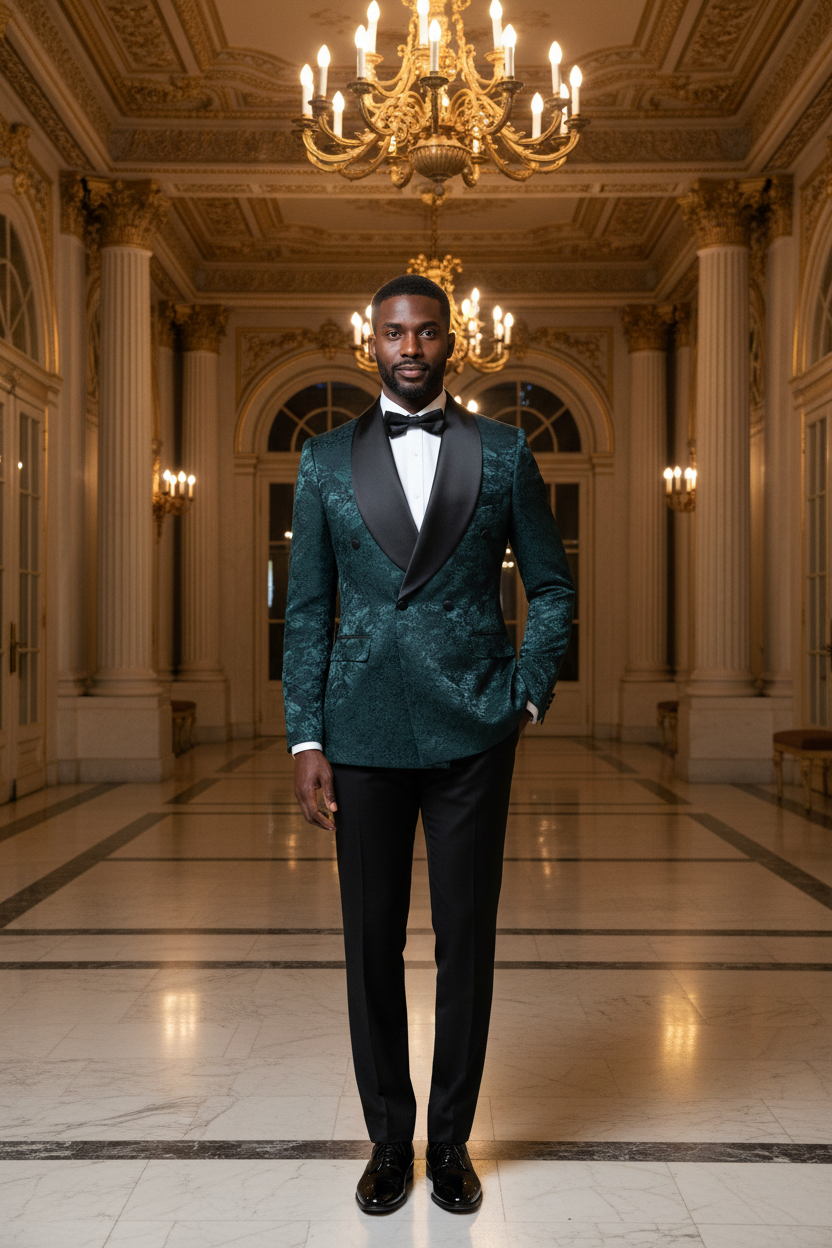 👑 KING TUXEDO CRISTAUX — 3 PIÈCES PRESTIGE SUR MESURE