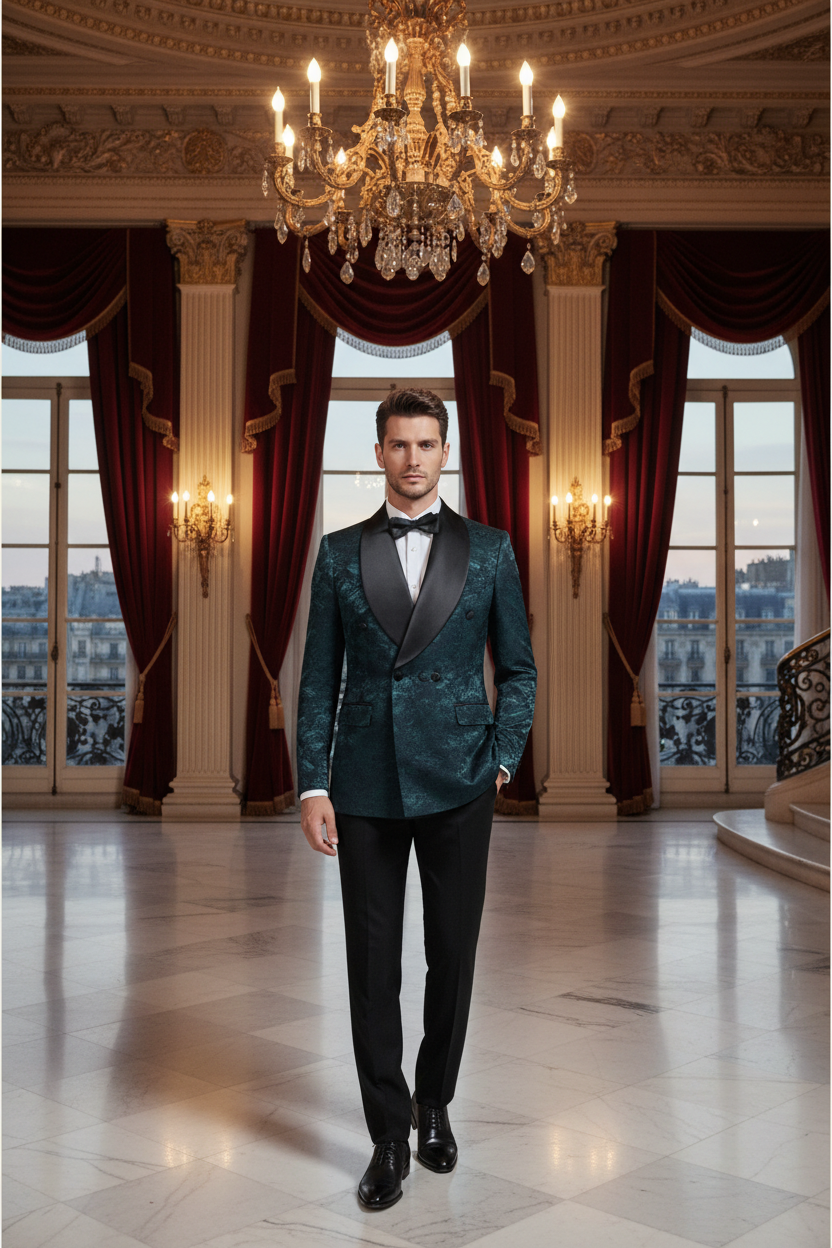 👑 KING TUXEDO CRISTAUX — 3 PIÈCES PRESTIGE SUR MESURE