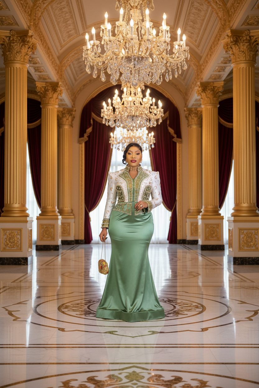 👑 QUEEN GOWN DIAMANTS — ROBE LONGUE DE SOIRÉE STRAS & DIAMANTS COUTURE