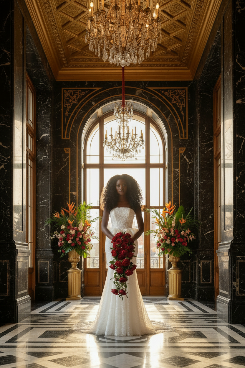 👑 QUEEN BRIDAL LACE GOWN — ROBE DE MARIÉE DENTELLE A-LINE CORSET DOS NU SIGNATURE