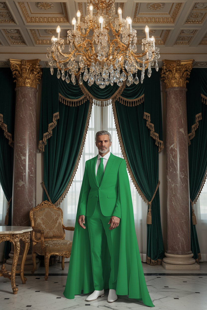 👑 KING CEREMONY SUIT — COSTUME MARIAGE 2 PIÈCES CAPE & BLAZER