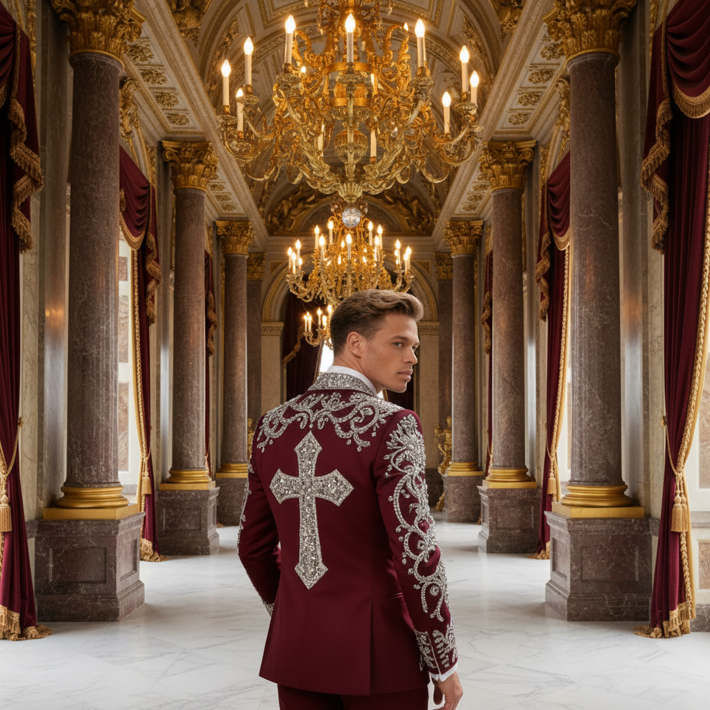 👑 KING CRYSTAL CEREMONY SUIT — COSTUME HOMME LUXE ORNÉ DE CRISTAUX SIGNATURE