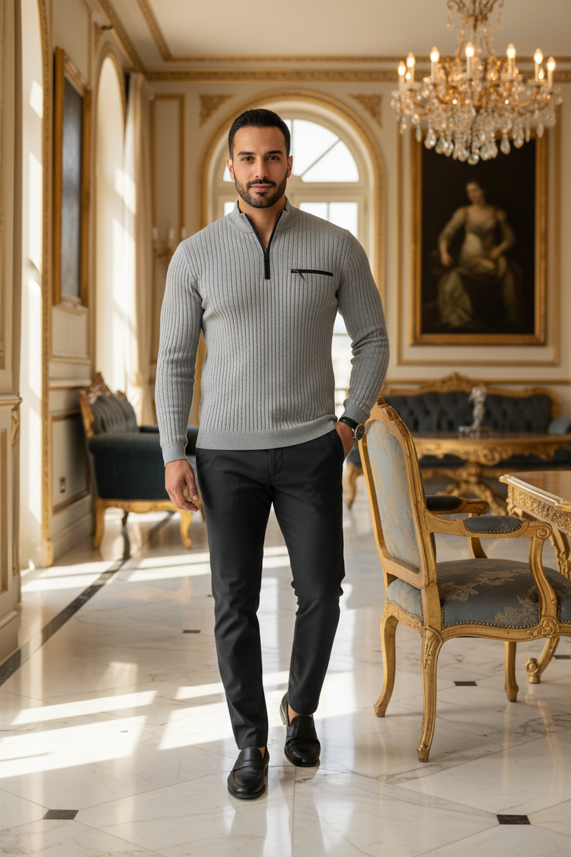 👑 KING POLO ZIP RAYURES — OUTDOOR SIGNATURE RUNWAY EDITION