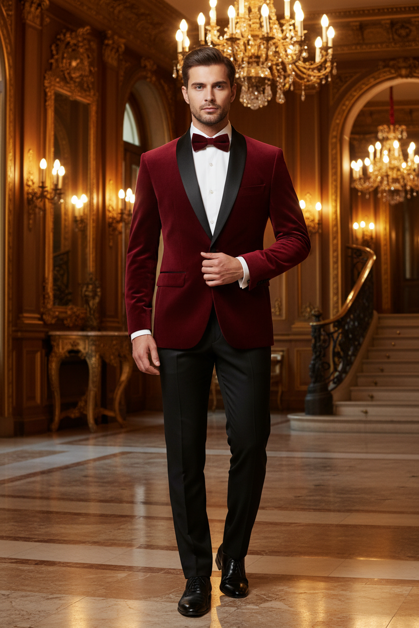 👑 KING BLAZER — VESTE HOMME VELOURS DORÉ STYLE ANGLAIS