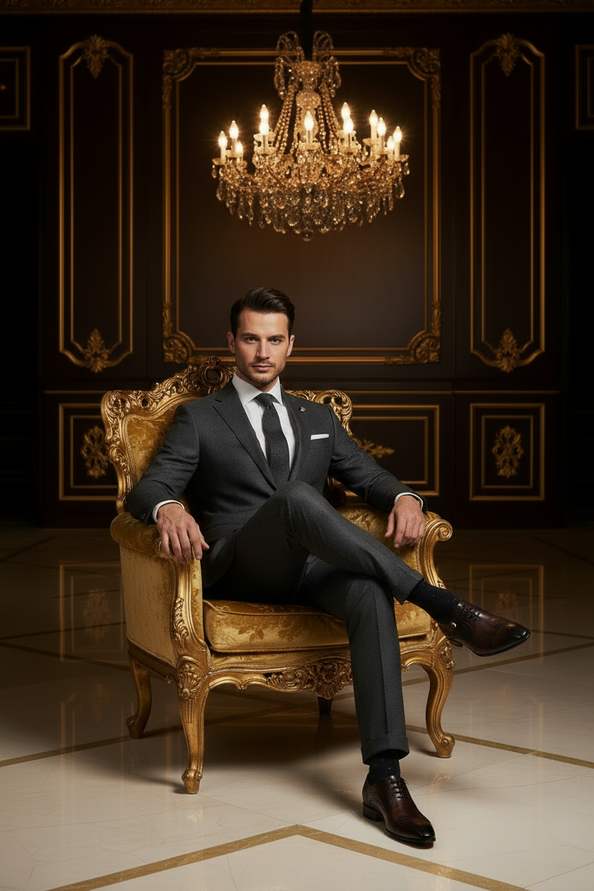 👑 Royal Oxford Européen – Cuir Véritable Formel