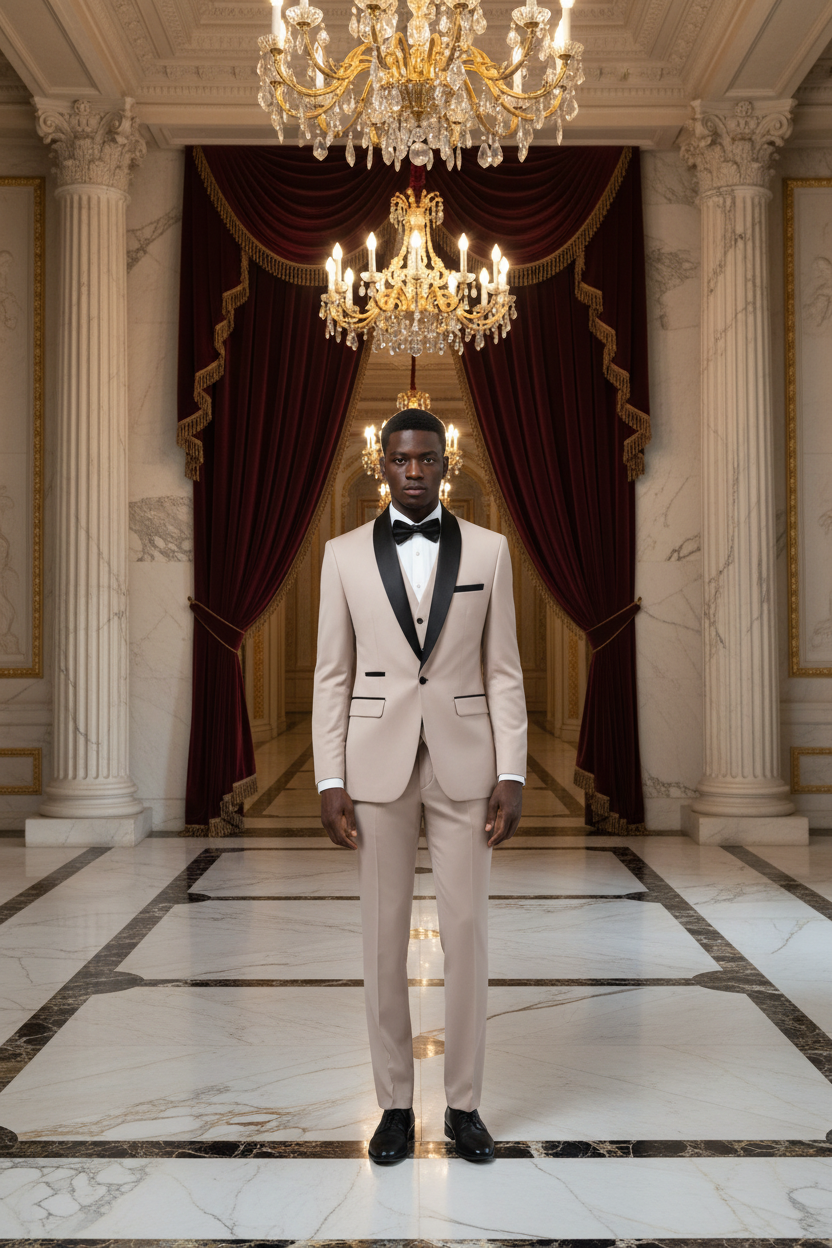 👑 KING TUXEDO SUIT — COSTUME 3 PIÈCES BLAZER, GILET & PANTALON CÉRÉMONIE