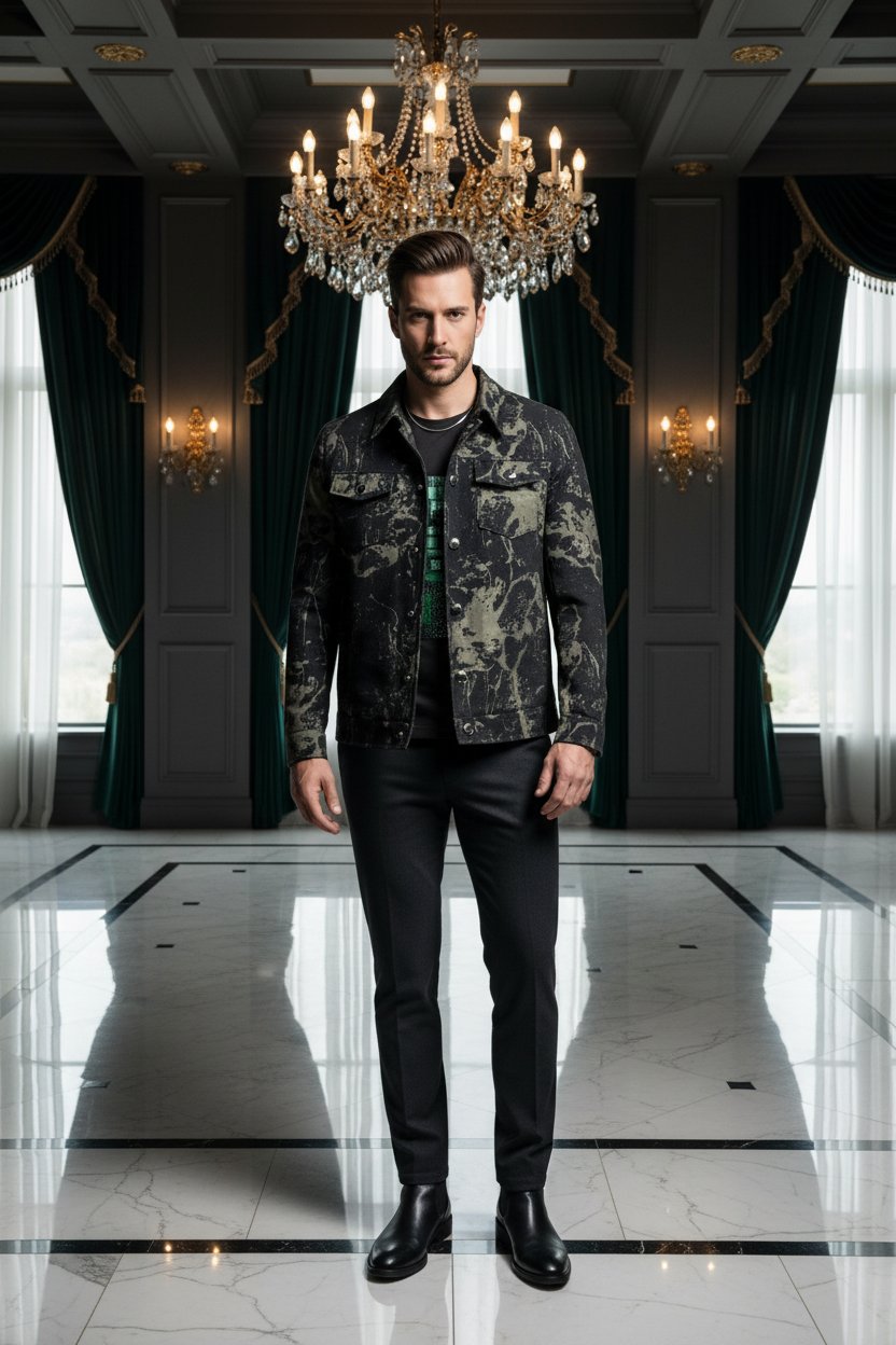 👑 KING JACQUARD BLAZER — VESTE SLIM FIT JACQUARD BUSINESS CASUAL COUPE-VENT