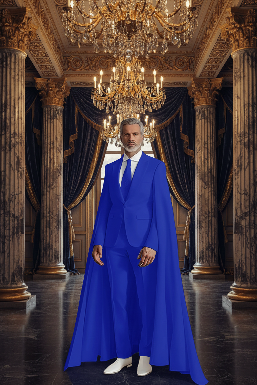 👑 KING CEREMONY SUIT — COSTUME MARIAGE 2 PIÈCES CAPE & BLAZER