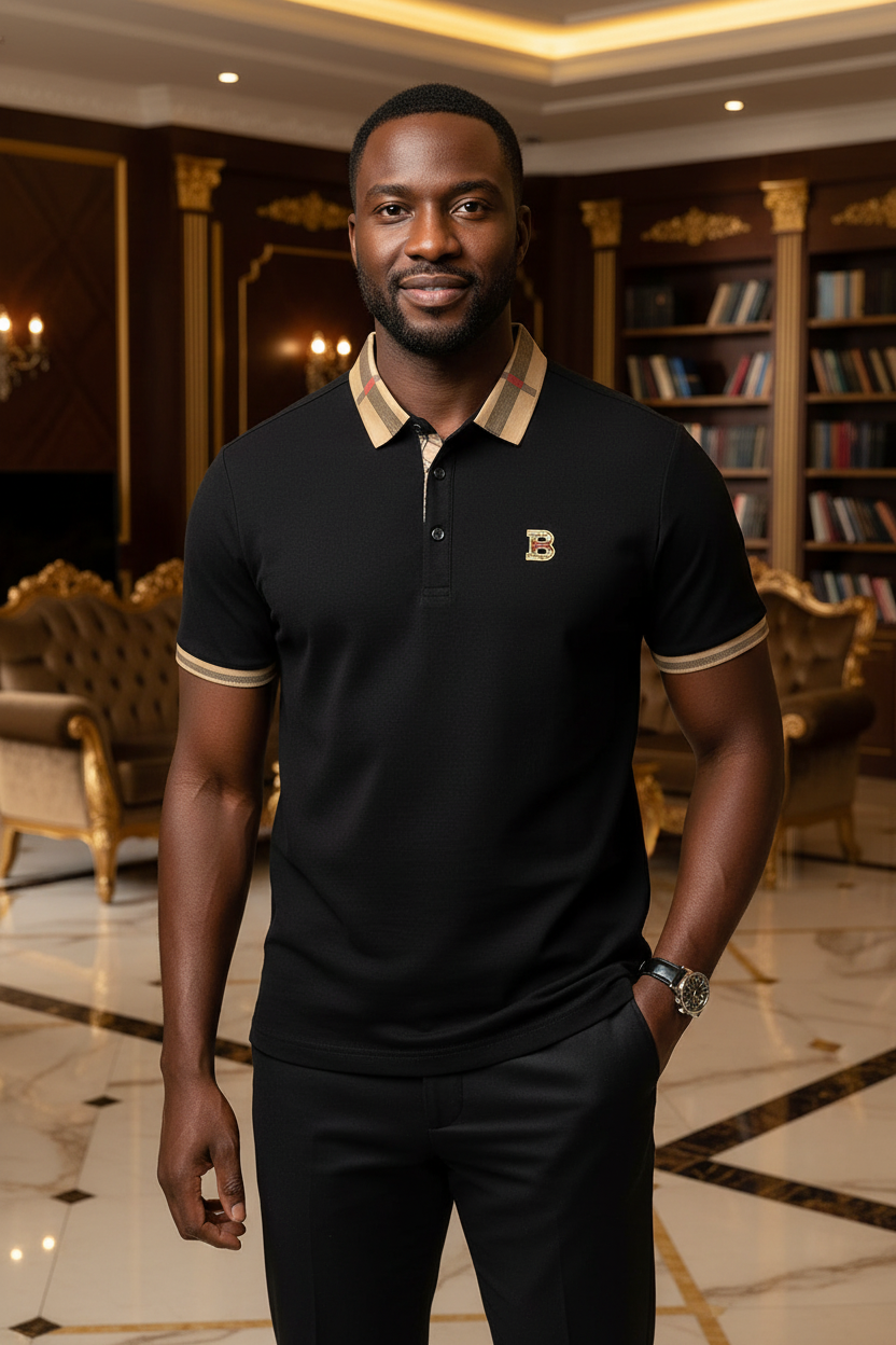 👑 KING POLO SIGNATURE — POLO COTON-SOIE MANCHES COURTES LOGO LUXE ÉTÉ