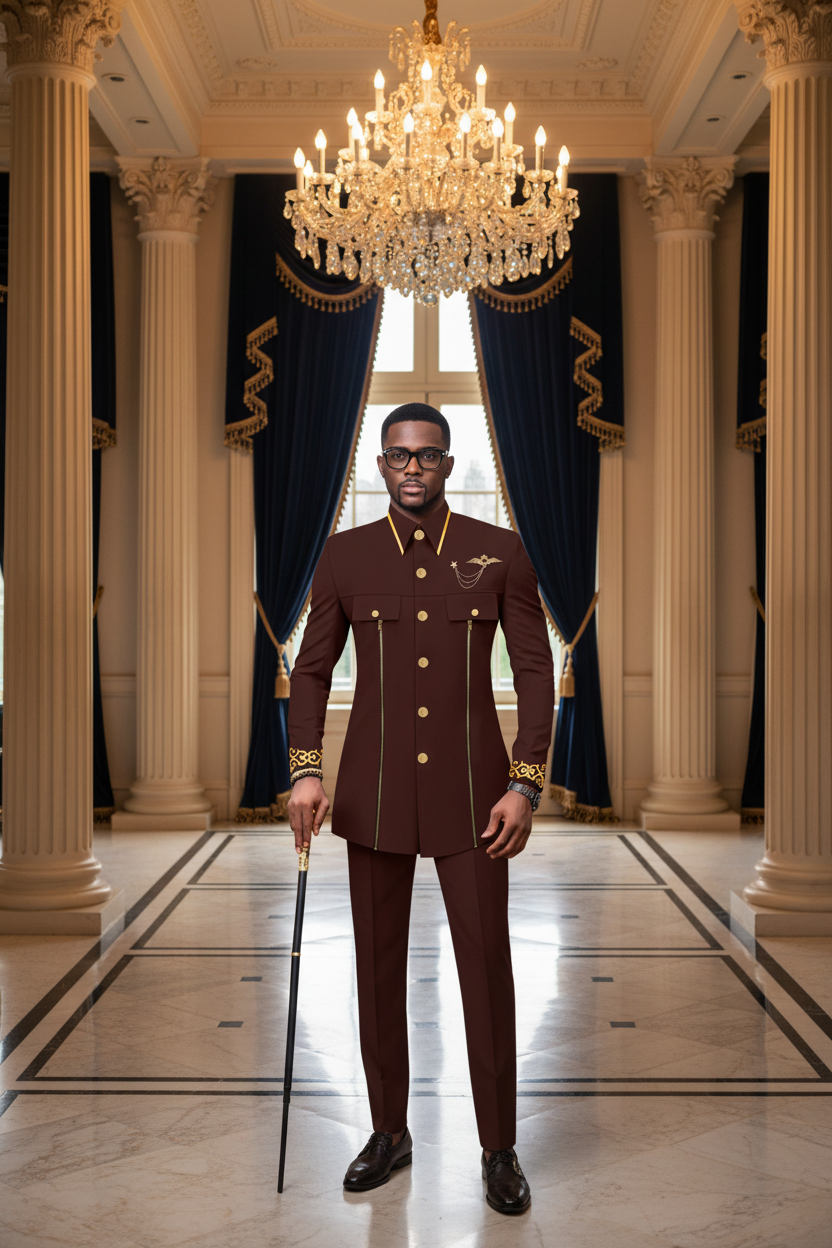 👑 KING AFRICA SLIM — COSTUME AFRICAIN CINTRÉ BRODÉ BLAZER & PANTALON