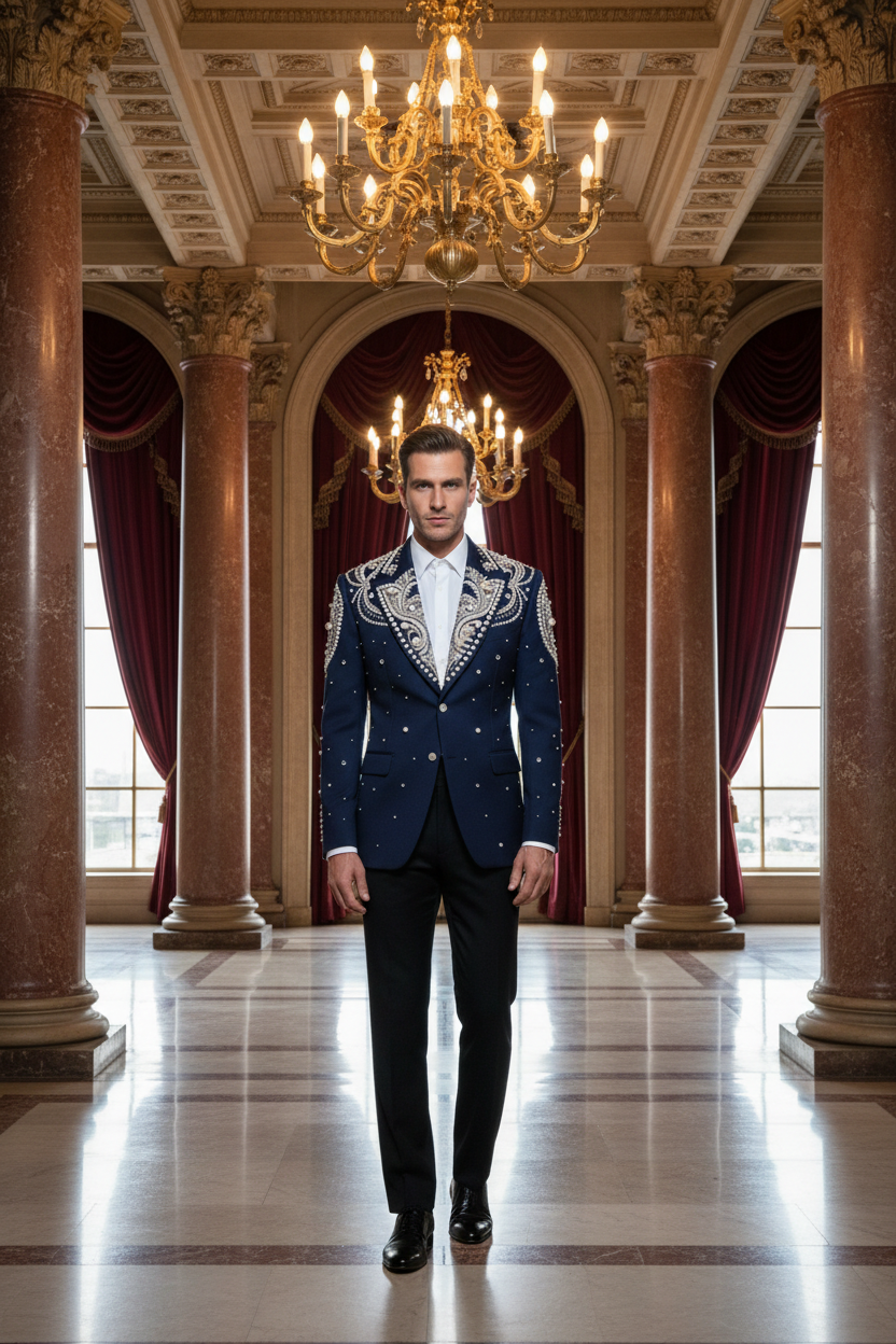 👑 King Crystal Revers – Tuxedo Soirée Prestige