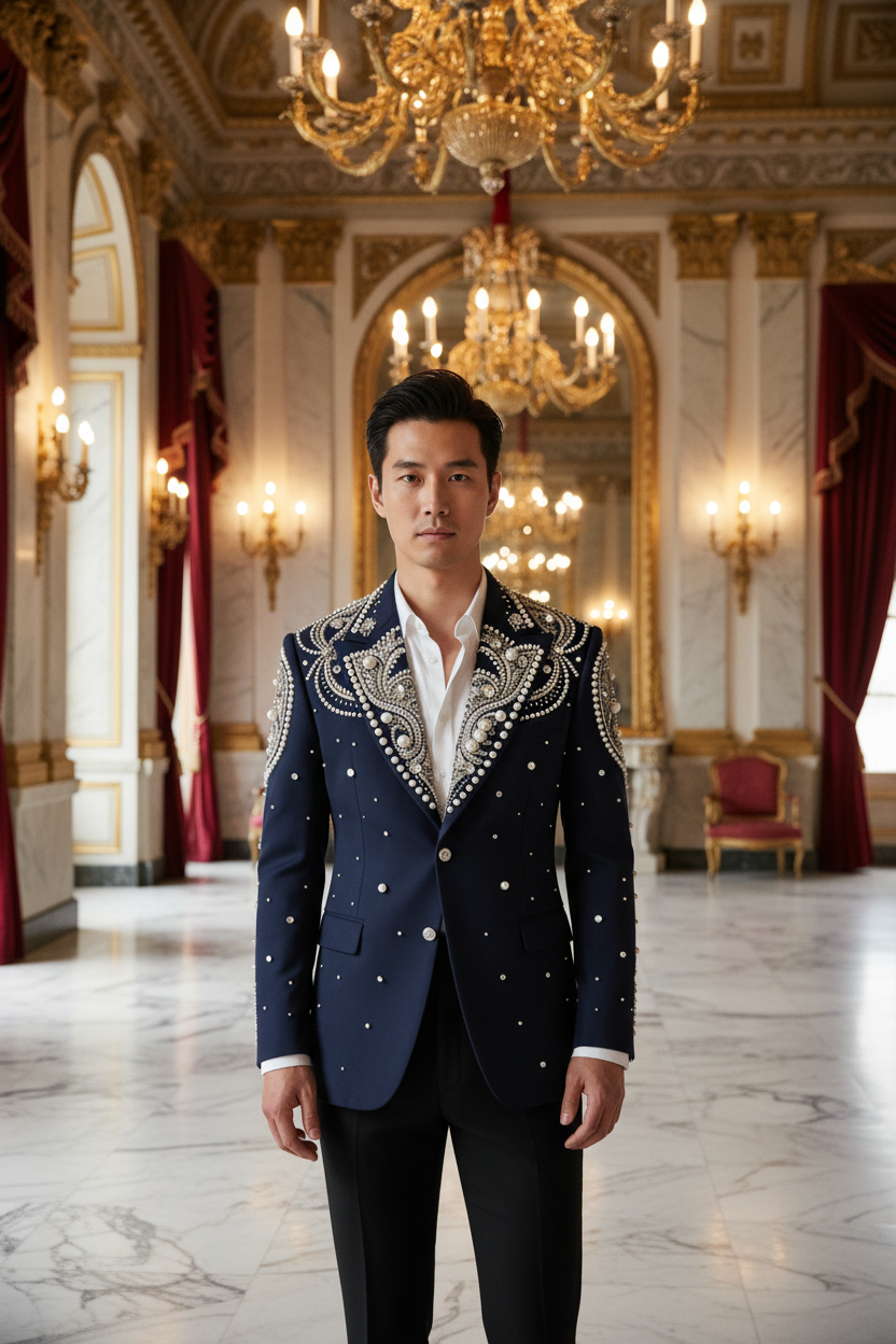 👑 King Crystal Revers – Tuxedo Soirée Prestige