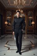 👑 KING BEADED SHIRT — CHEMISE HOMME PERLES FAITES MAIN MANCHES LONGUES