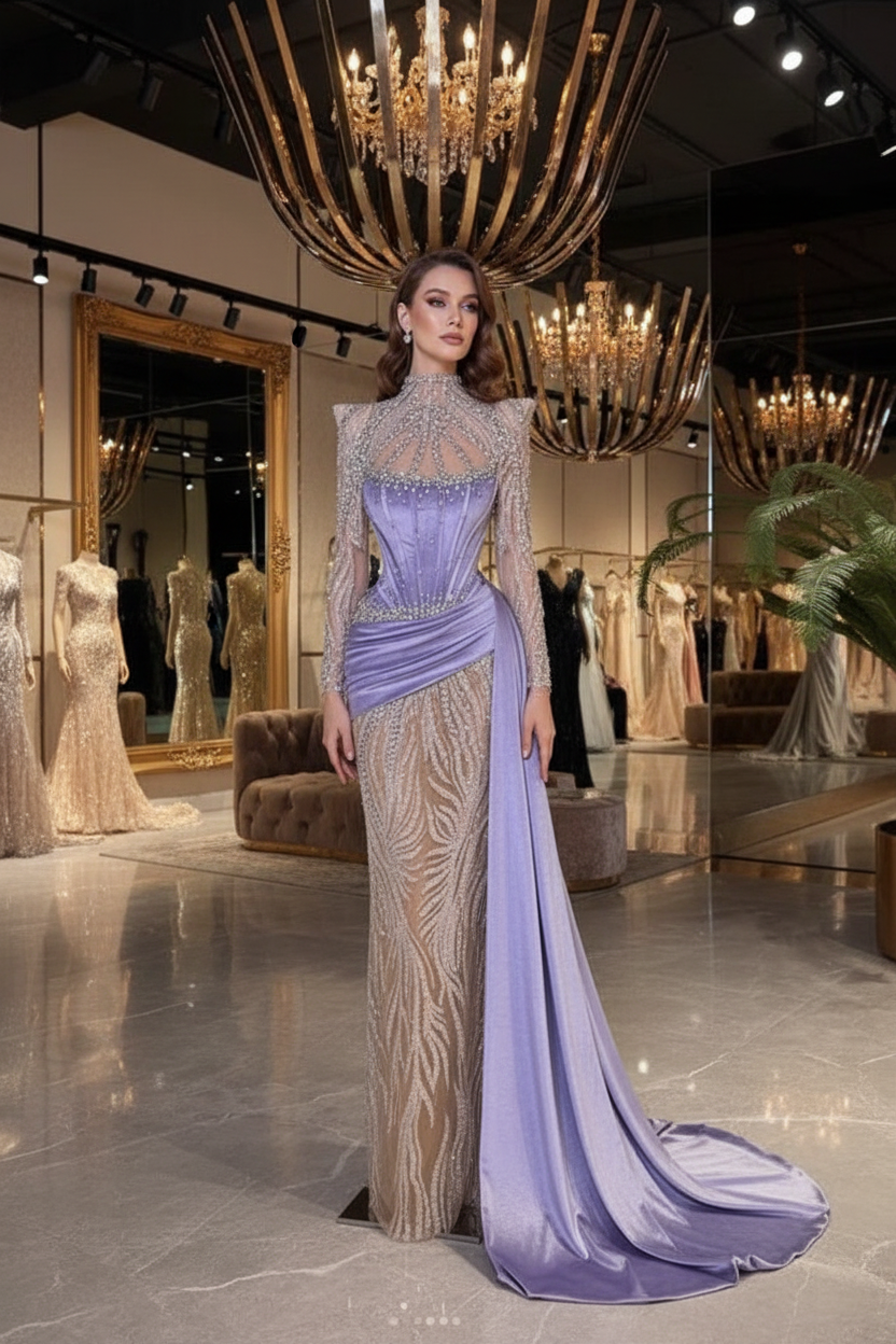 👑 QUEEN ELEGANCE — ROBE LONGUE CRISTALLISÉE SIGNATURE