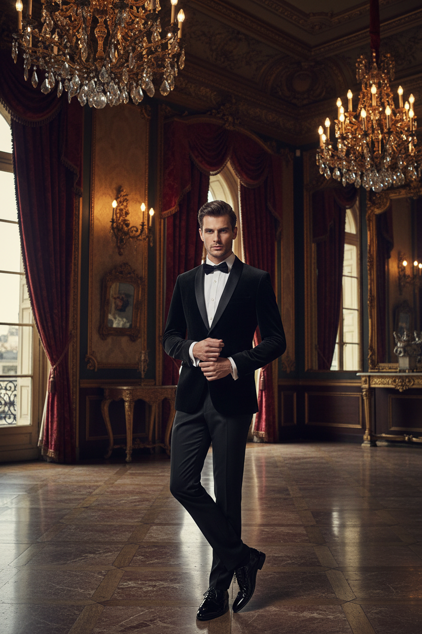 👑 KING BLAZER — VESTE HOMME VELOURS DORÉ STYLE ANGLAIS