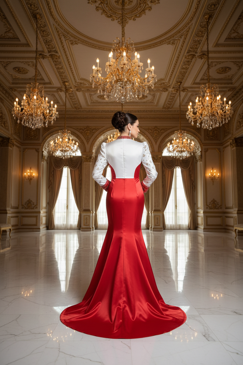 👑 QUEEN GOWN DIAMANTS — ROBE LONGUE DE SOIRÉE STRAS & DIAMANTS COUTURE