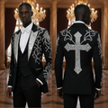 👑 KING VELVET EMBROIDERED SUIT — COSTUME 2 PIÈCES MARIAGE COUTURE