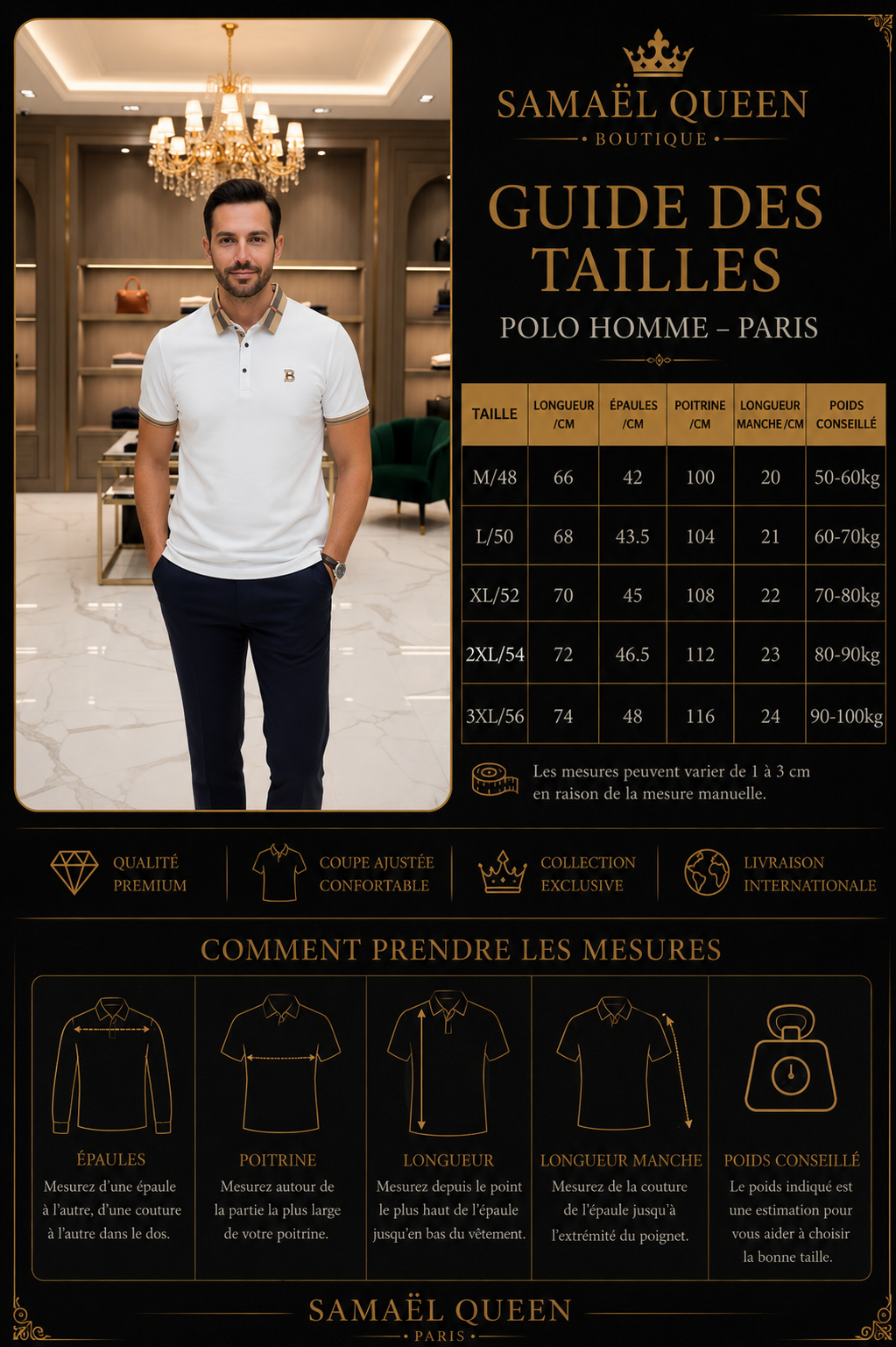 👑 KING POLO SIGNATURE — POLO COTON-SOIE MANCHES COURTES LOGO LUXE ÉTÉ