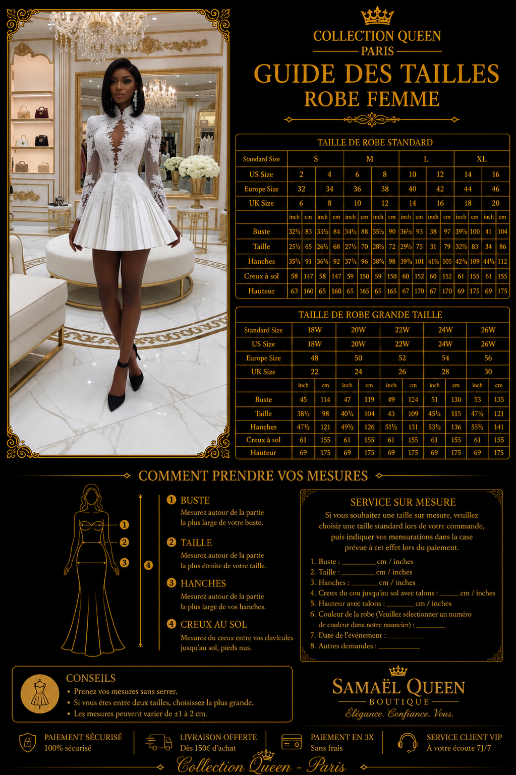 👑 QUEEN PEARL GALA — MINI ROBE PERLÉE APPLIQUÉS MANCHES LONGUES LIGNE A MULTI-NIVEAUX