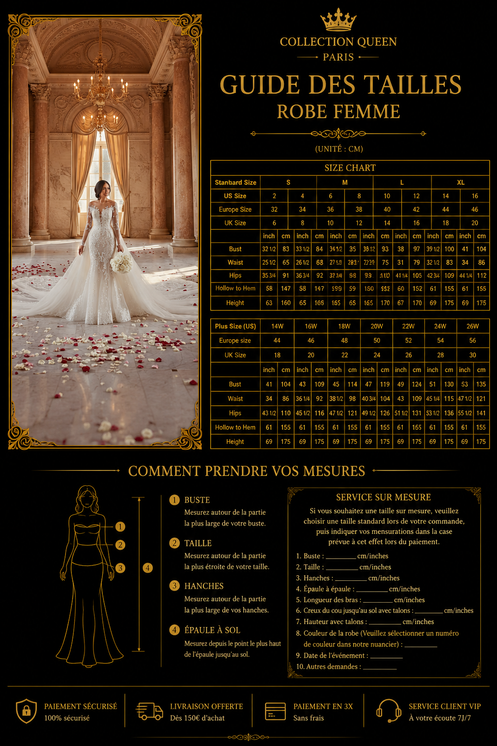 👑 QUEEN BRIDAL SIRÈNE — ROBE DE MARIÉE SIRÈNE COUTURE TRAÎNE DÉTACHABLE