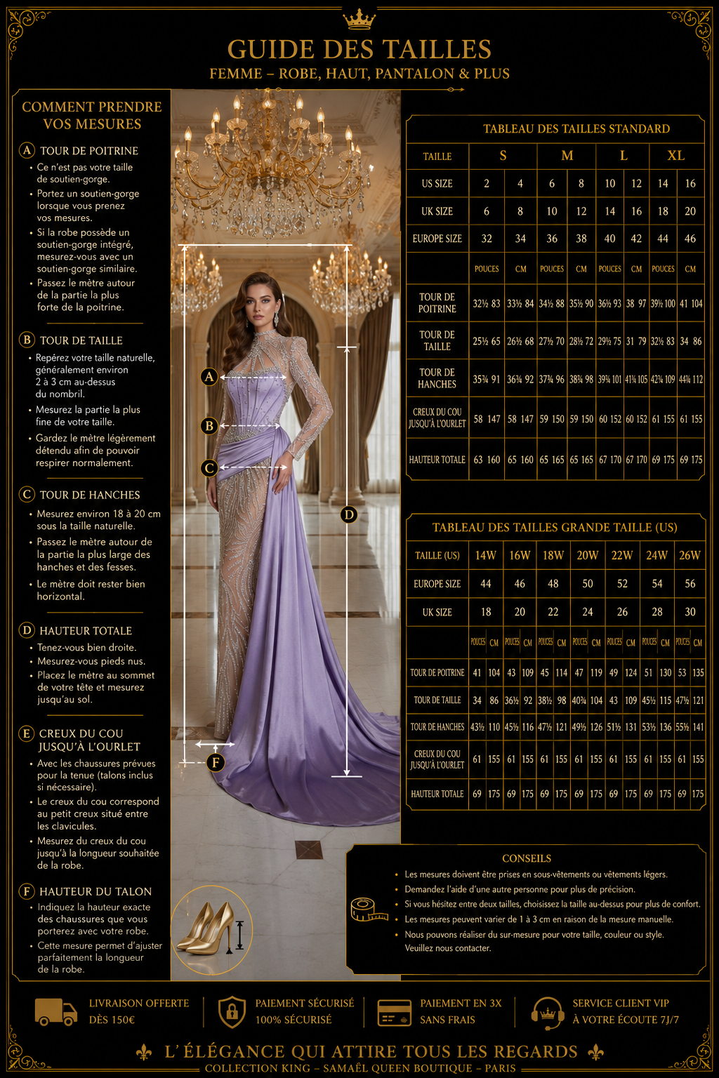 👑 QUEEN ELEGANCE — ROBE LONGUE CRISTALLISÉE SIGNATURE
