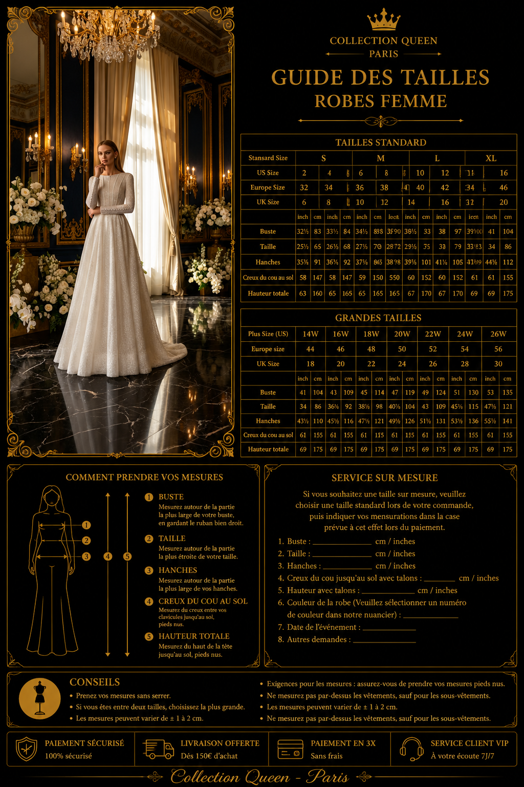 👑 QUEEN BRIDAL — ROBE DE MARIÉE A-LINE DENTELLE SIGNATURE