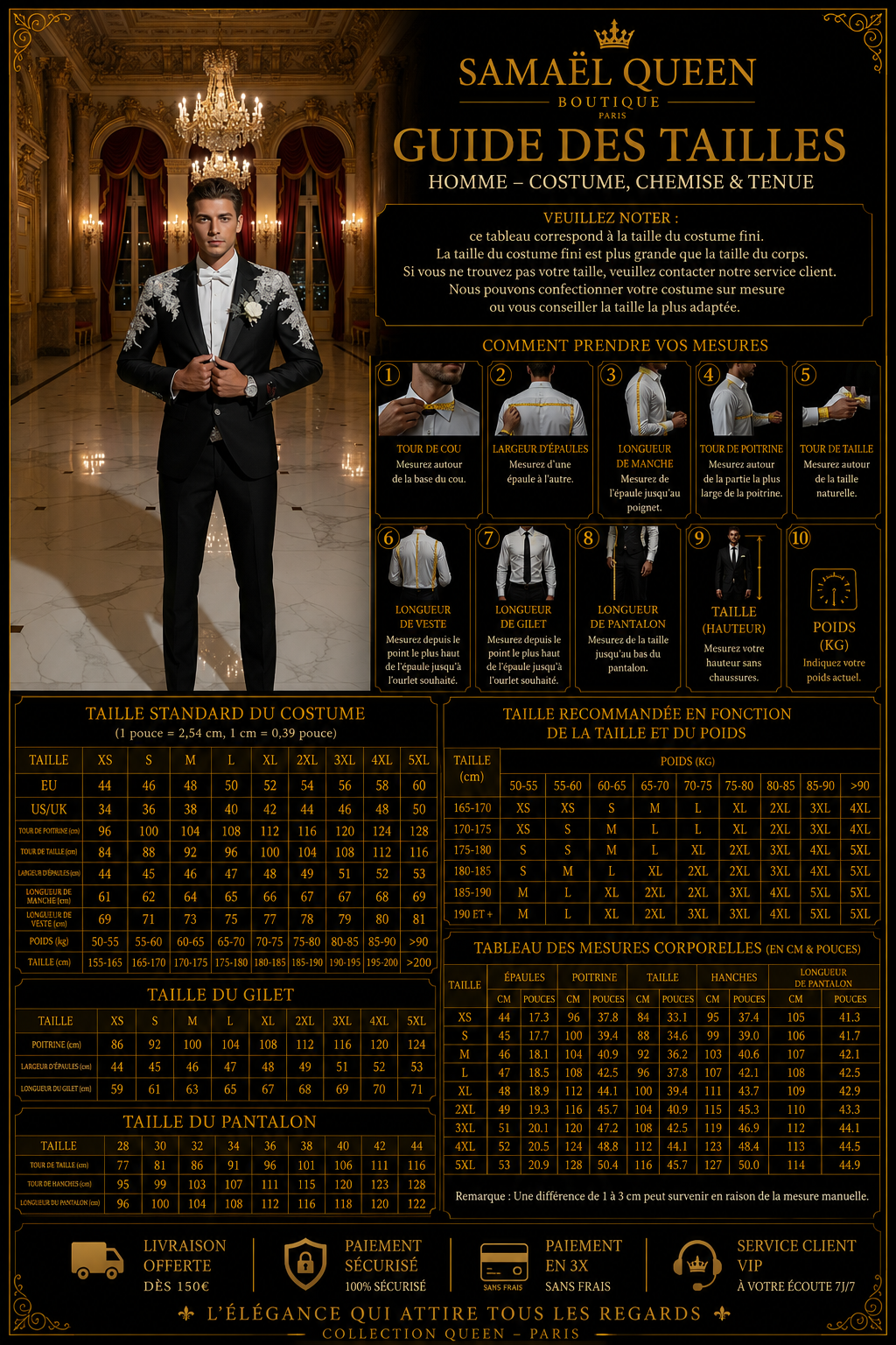 👑 KING PRESTIGE SUIT — COSTUME 2 PIÈCES HOMME SUR MESURE