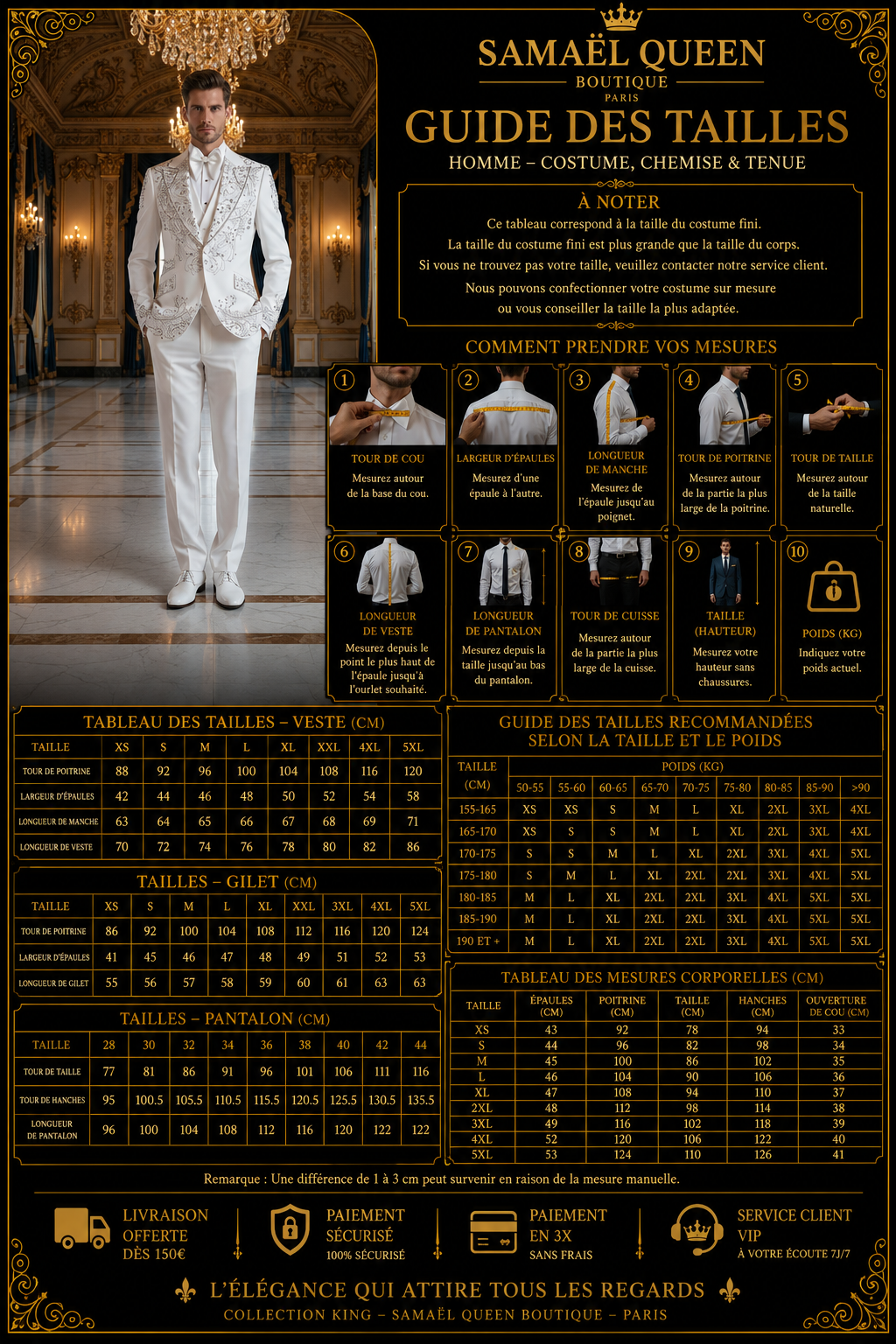 👑 KING PRESTIGE SUIT — TROIS PIÈCES SIGNATURE
