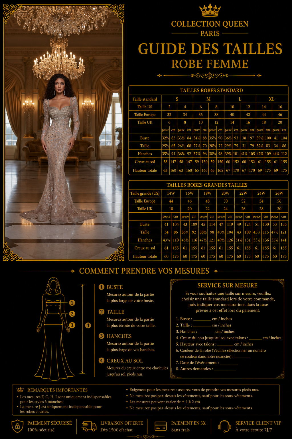 👑 QUEEN SIRÈNE CRISTAUX — MANCHES LONGUES SIGNATURE RUNWAY EDITION
