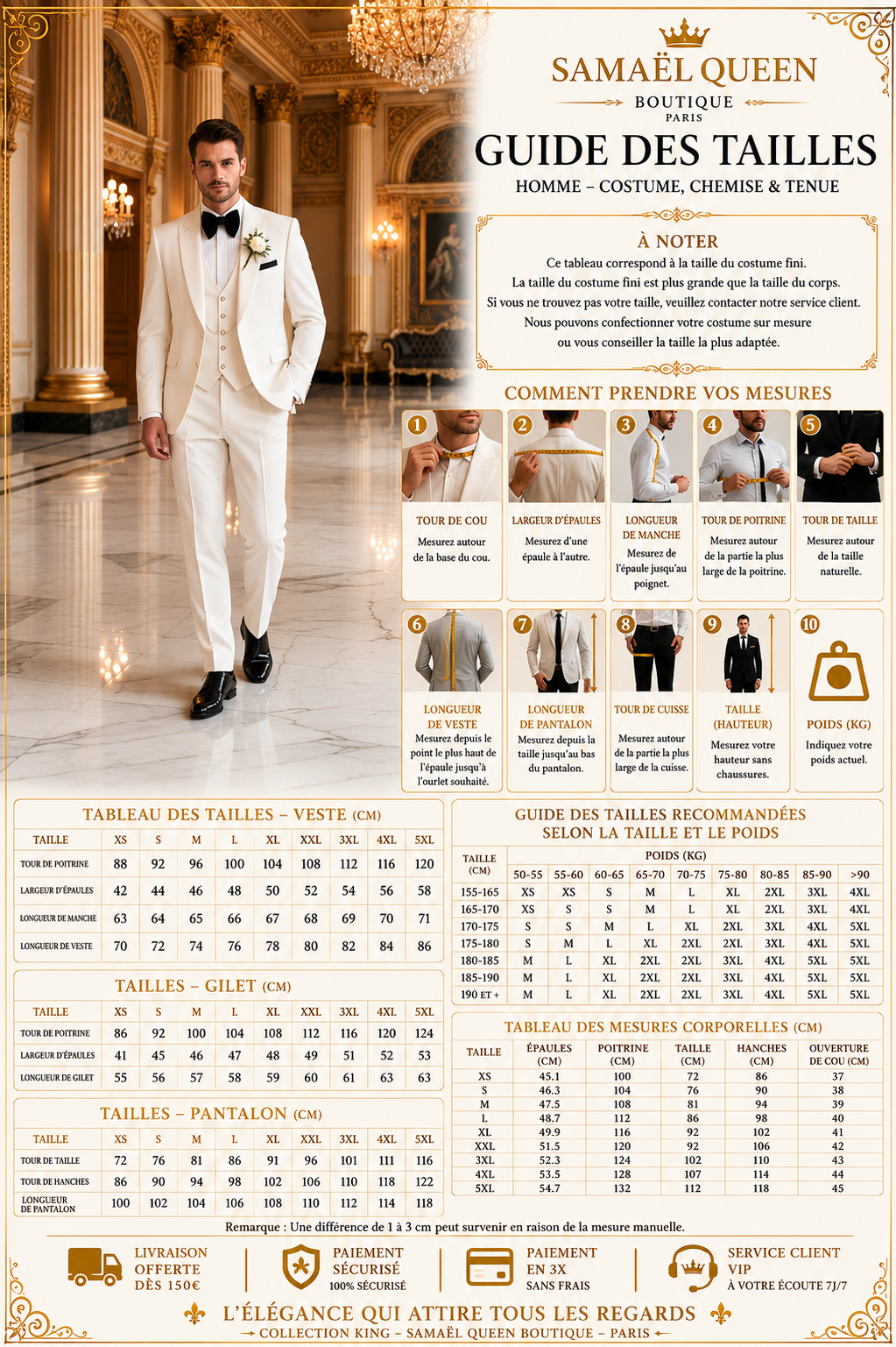 👑 KING JACQUARD TUXEDO — IVORY PRESTIGE EDITION