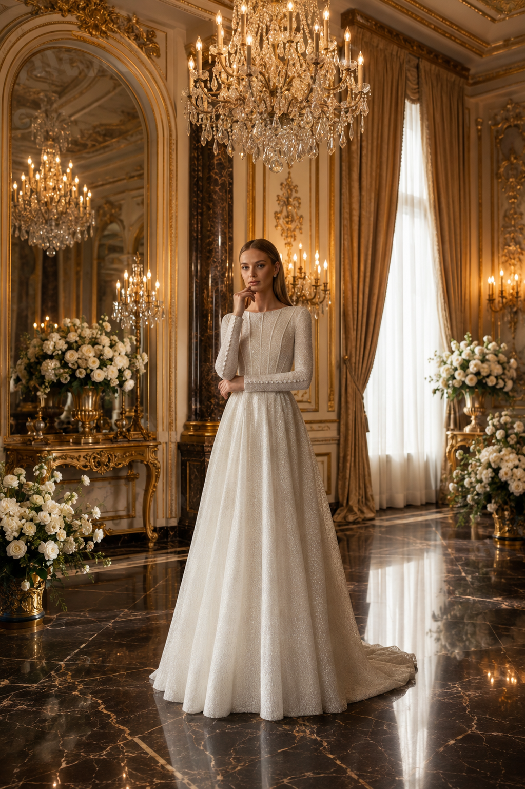 👑 QUEEN BRIDAL — ROBE DE MARIÉE A-LINE DENTELLE SIGNATURE